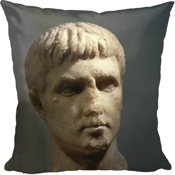 Algeria, Head of the Roman Emperor Augustus (Gaius Julius Caesar Octavianus, 63 B. C. - 14 A. D; 27 B. C. -14 A. D. ), Julio-Claudian dynasty, imperial age, marble