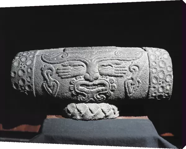 Mexico, Aztec civilization, Teponatzli stone drum from Mexico Valley