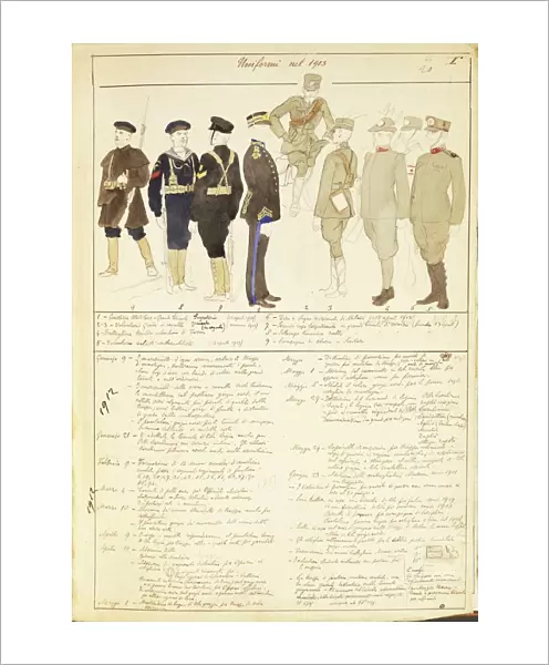 Uniforms of Kingdom of Italy, color plate by Quinto Cenni, 1913