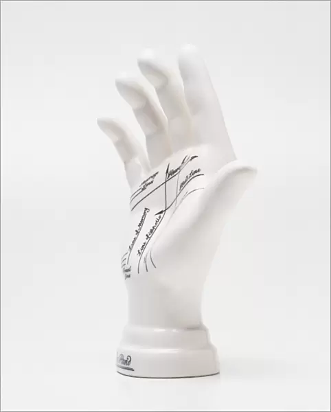 Alabaster hand showing palmistry lines