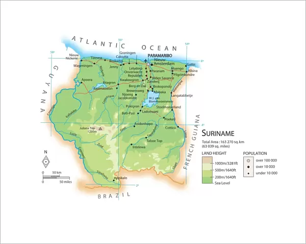 Map of Suriname