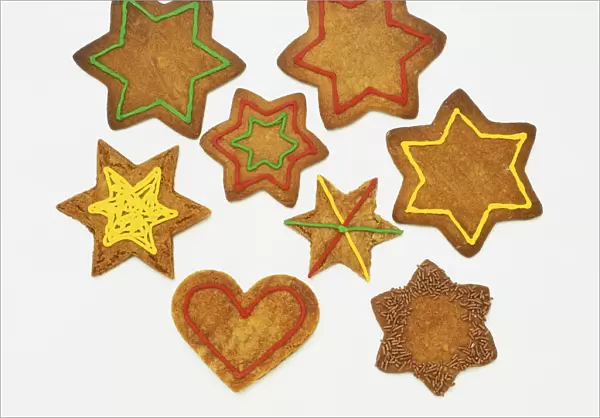 Heart shaped and star shaped cookies