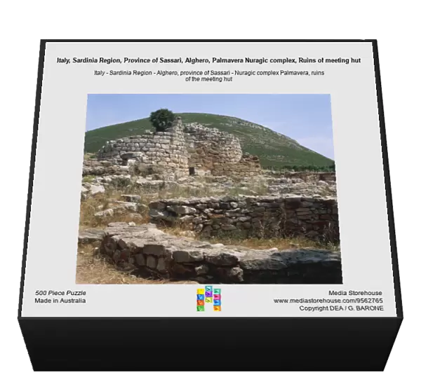 Italy, Sardinia Region, Province of Sassari, Alghero, Palmavera Nuragic complex, Ruins of meeting hut