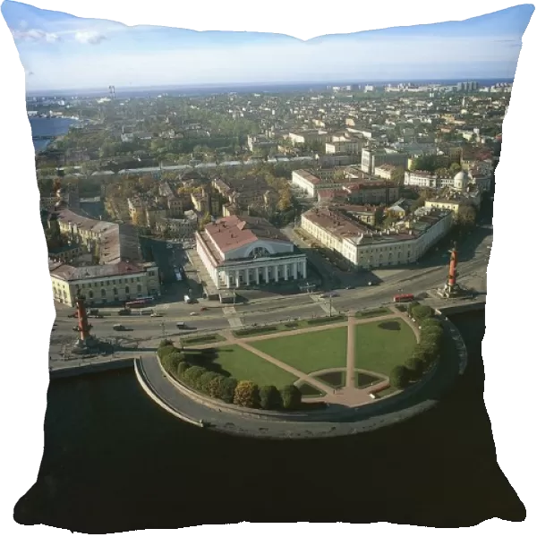 Russia, Saint Petersburg, Aerial view of Vasil evskij Island (Vasilievsky Ostrov), historic centre (UNESCO World Heritage List, 1990)