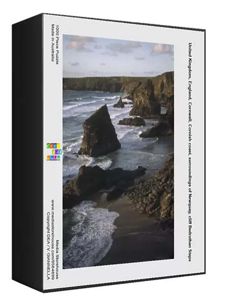 United Kingdom, England, Cornwall, Cornish coast, surroundings of Newquay, cliff Bedruthan Steps