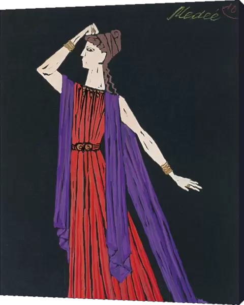 France, Paris, costume sketch for Medea performance at Paris Opera