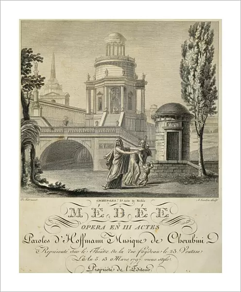 France, A scene from act three of Medea (Medee, 1797) by Luigi Cherubini (1760-1842), performed in Paris in 1797, engraving