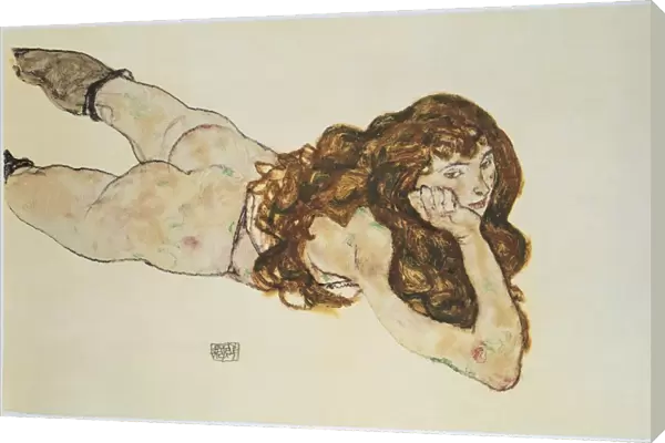 Austria, Vienna, Female Nude Lying on her Stomach