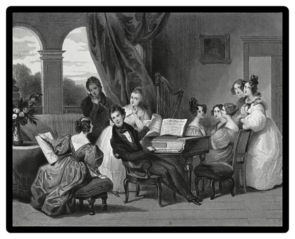 The family concert by Achille Deveria (1800-1857), 1831
