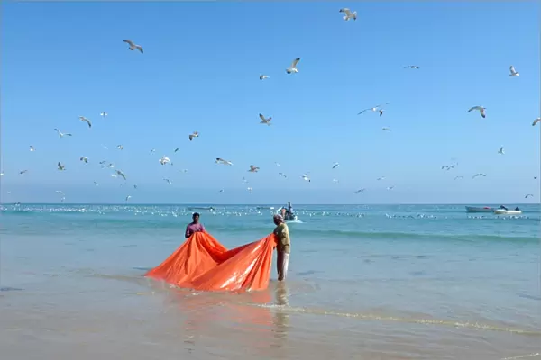 Fisherman. indin Ocean. Oman. Asia