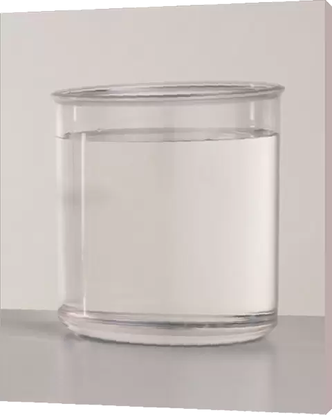 A beaker filled with water