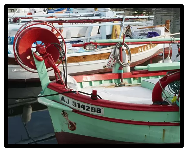 Corsica, Ajaccio, fishing boat moored in harbour