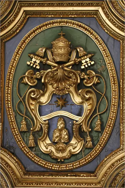 Popes coat of arms in San Clemente basilica