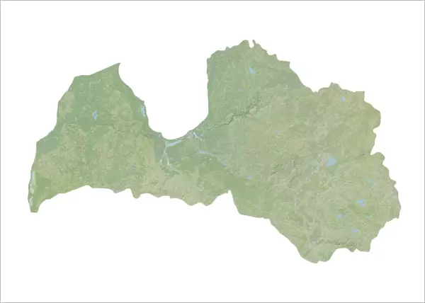 Latvia, Relief Map