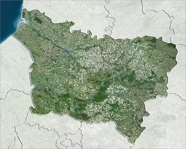 Departement of Somme, France, True Colour Satellite Image