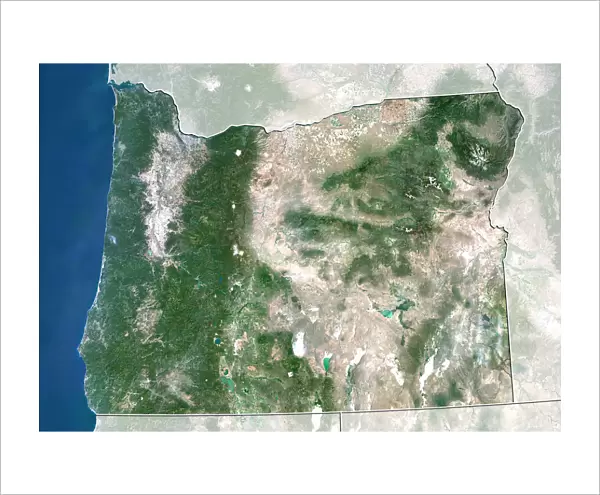 State of Oregon, United States, True Colour Satellite Image