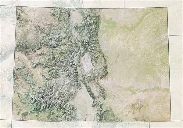 State of Colorado, United States, Relief Map