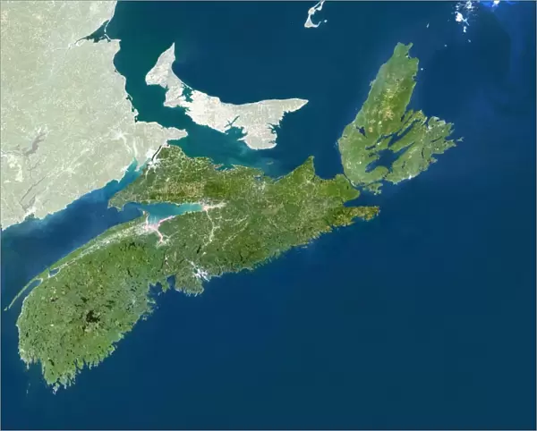 Province of Nova Scotia, Canada, True Colour Satellite Image