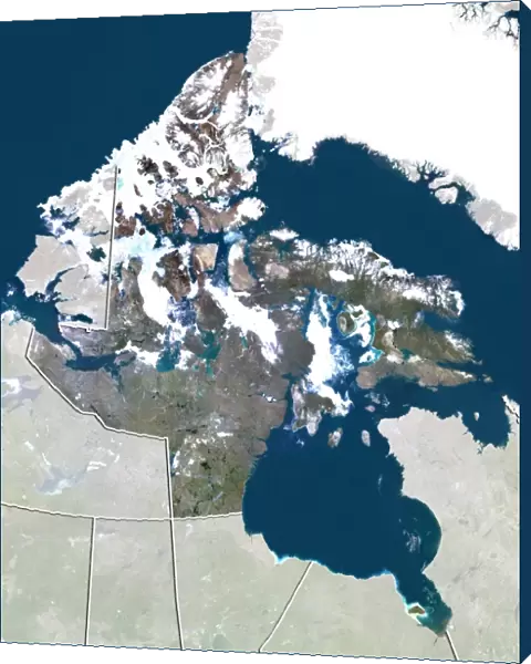 Territory of Nunavut, Canada, True Colour Satellite Image