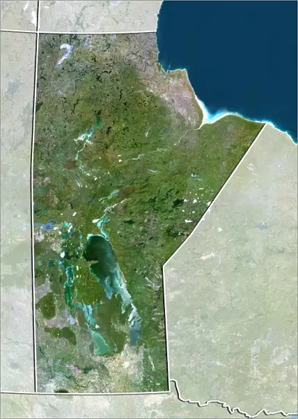 Province of Manitoba, Canada, True Colour Satellite Image