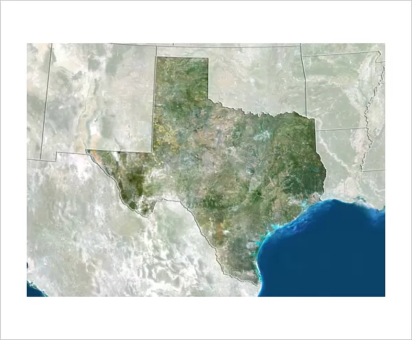 State of Texas, United States, True Colour Satellite Image