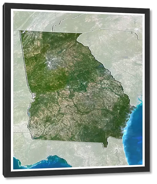 State of Georgia, United States, True Colour Satellite Image