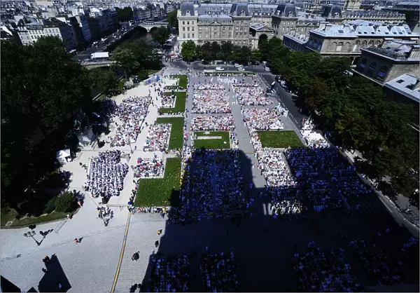 Mass outside Notre-Dame of Paris cathedral