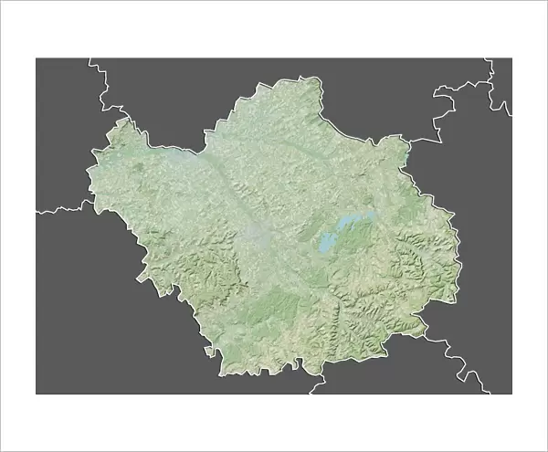 Departement of Aube, France, Relief Map
