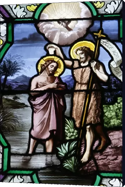 Stained glass: Jesuss baptism