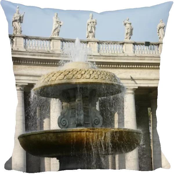 Fountain and statues outside St Peters basilica