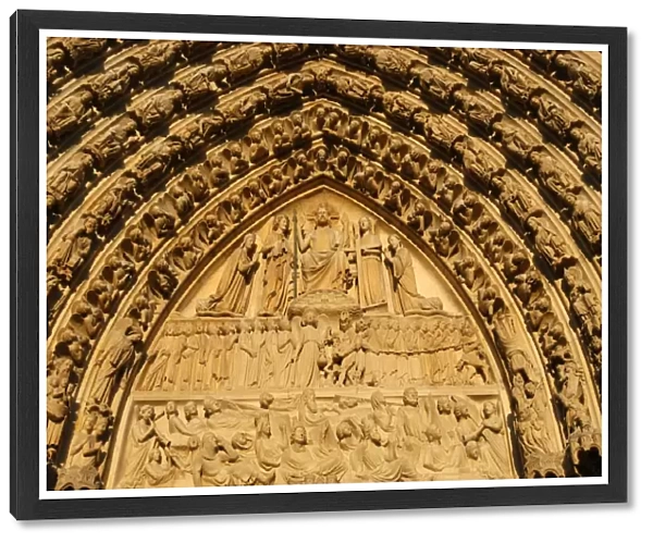 Notre Dame of Paris cathedral Judgment gate tympanum