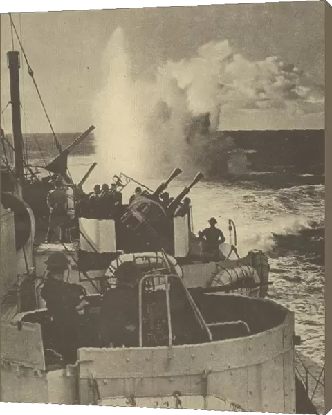 British destroyer on Atlantic Ocean