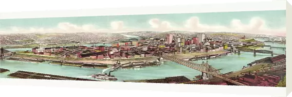 Birds Eye View Of The Skyline Of Pittsburgh At The Confluence Of The Allegheny And Monongahela Rivers