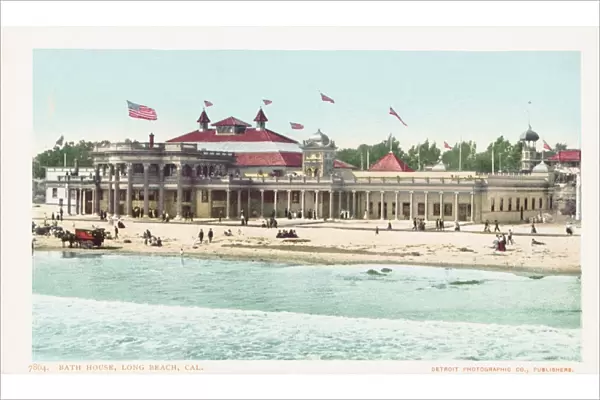 Bath House, Long Beach, Cal Postcard. ca. 1888-1905, Bath House, Long Beach, Cal Postcard