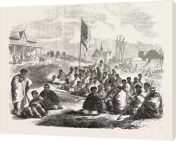 The War in New Zealand: Surrender of the Tauranga Natives at the Te Papa Station, 1864
