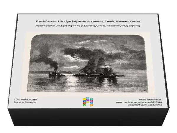 French Canadian Life, Light-Ship on the St. Lawrence, Canada, Nineteenth Century
