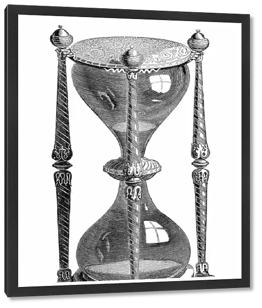 16th century hourglass: 19th century engraving
