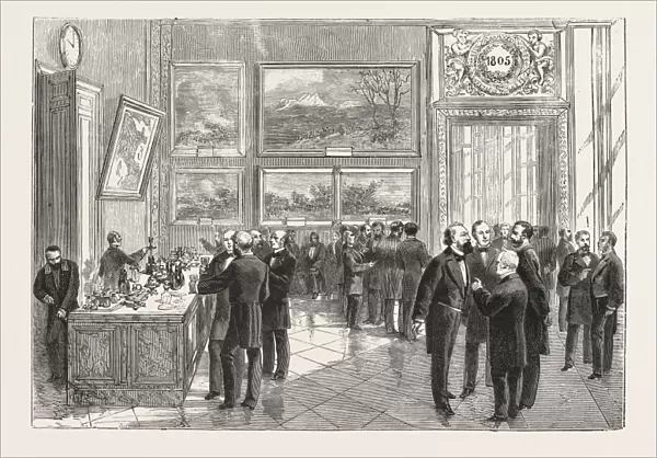 Refreshment Buffet of the New Chamber of Deputies, Versailles, Engraving 1876, France