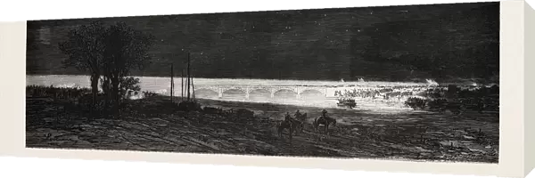 Franco-prussian War: French Headlights Illuminating By Electric Lights The Vorterrain