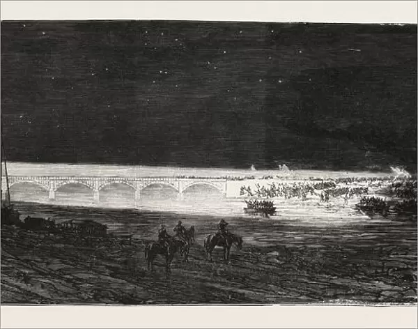 Franco-prussian War: French Headlights Illuminating By Electric Lights The Vorterrain