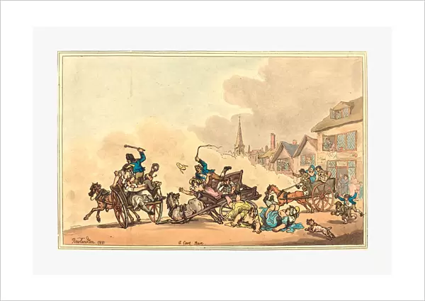 Thomas Rowlandson (british, 1756 - 1827 ), A Cart Race, 1788