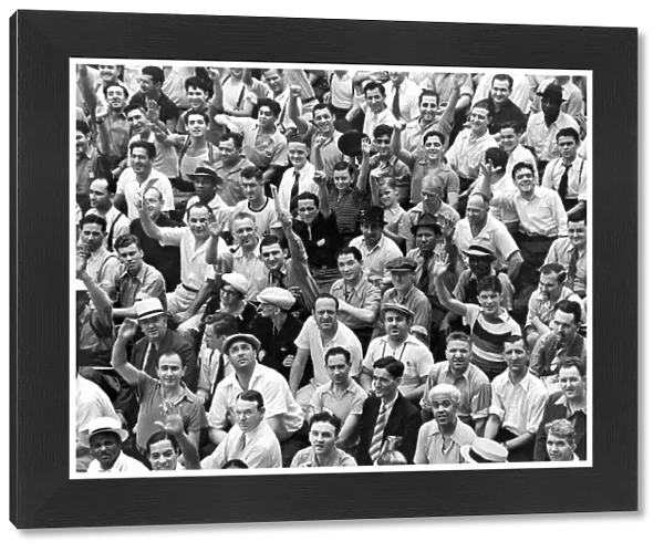 Happy baseball fans in the bleachers at Yankee Stadium