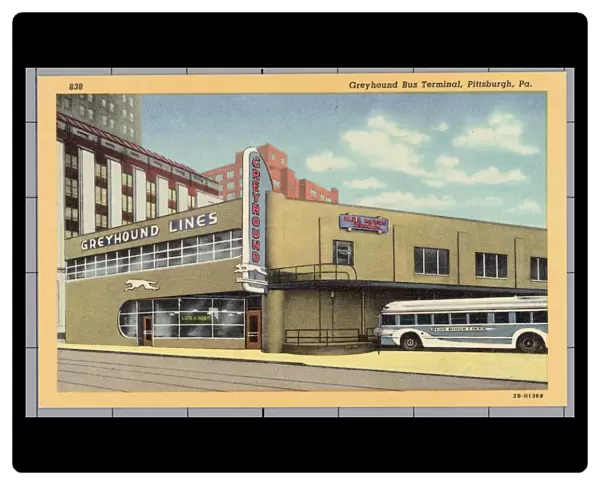Greyhound Bus Terminal. ca. 1942, Pittsburgh, Pennsylvania, USA, 838 Greyhound Bus Terminal, Pittsburgh, Pa