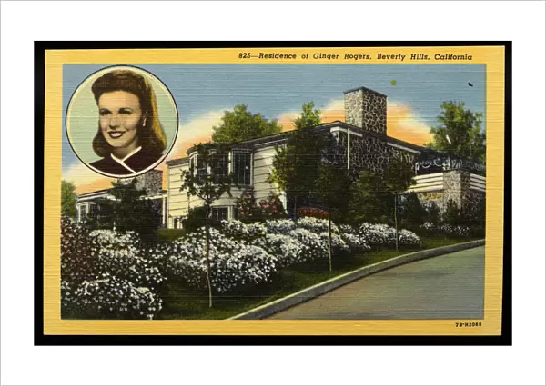 Home of Actress Ginger Rogers. ca. 1947, Beverly Hills, California, USA, 825-Residence of Ginger Rogers, Beverly Hills, California
