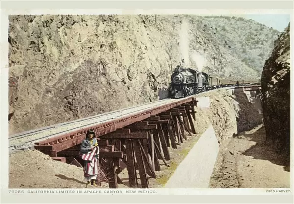 California Limited in Apache Canyon, New Mexico Postcard. ca. 1912, California Limited in Apache Canyon, New Mexico Postcard