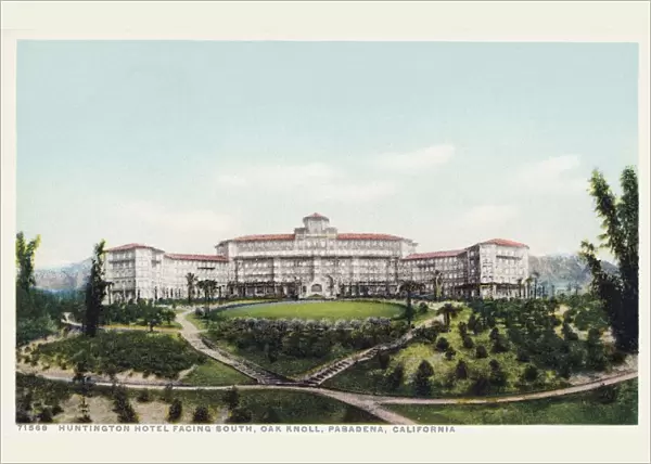 Huntington Hotel Facing South, Oak Knoll, Pasadena, California Postcard. ca. 1915-1925, Huntington Hotel Facing South, Oak Knoll, Pasadena, California Postcard