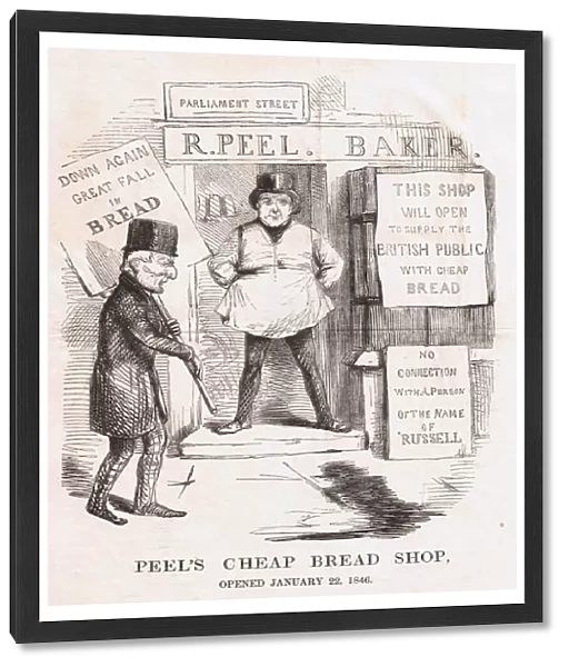 Robert Peel, Prime Minister, as a Baker, Duke of Wellington carrying advertising placard