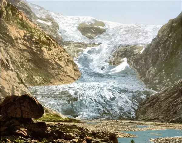 Loen, Kjendalskronebae, Nordfjord, Norway as it appeared c1880-1890. Photochrome