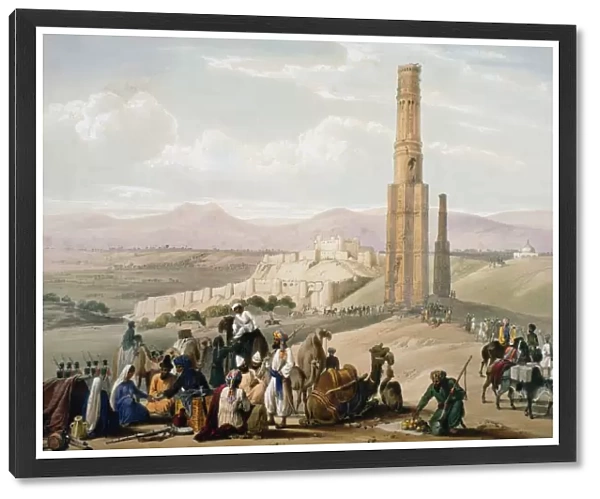 First Anglo-Afghan War 1838-1842: Ghanzi: fortress, citadel and remains of 2 minarets