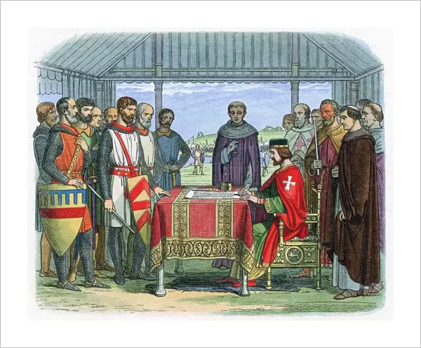 John (1167ja-1216) King of England from 1199. King John signing Magna Carta
